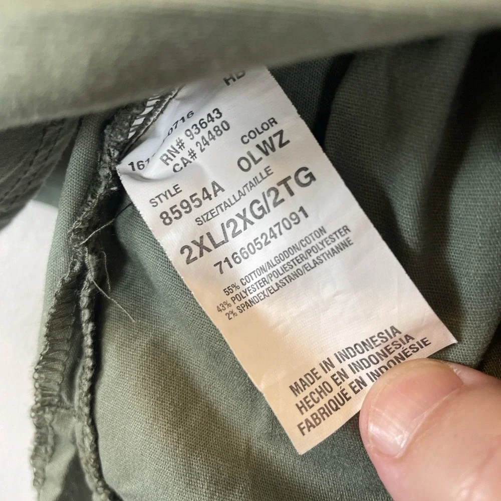 Dickies Olive Green Scrub Top Stretch‎ Size 2XL